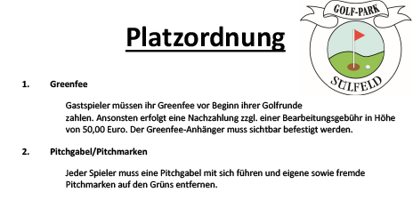 Platzordnung