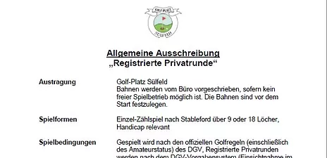 Registrierte Privatrunde